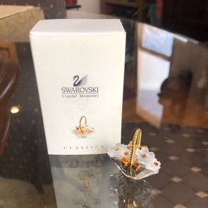 Swarovski Crystal Figurine Basket of Flowers